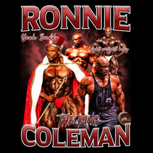 Mens Oversized Heavy Weight Crew - Ronnie Coleman Graphic Red Design