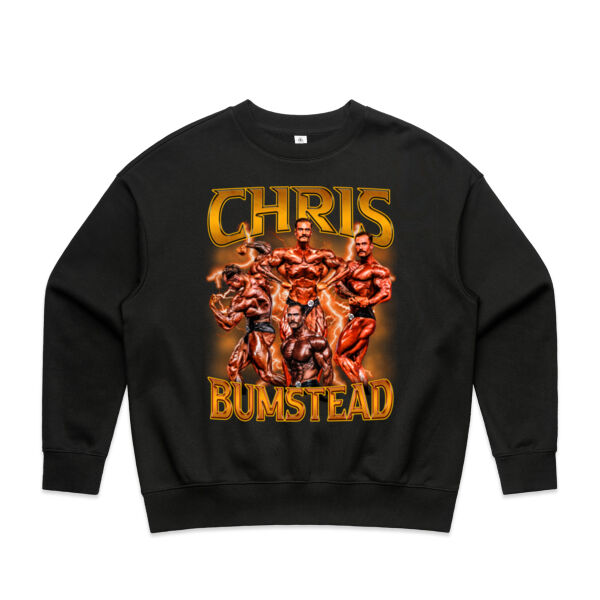 Womens Oversized Heavy Weight Crew - Chris Bumbstead Amber Graphic Thumbnail