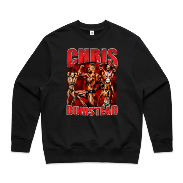 Mens Oversized Heavy Weight Crew - Chris Bumbstead Red Graphic  Thumbnail