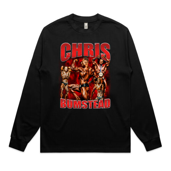 Mens Oversized Heavy Weight Longsleeve - Chris Bumbstead Red Graphic  Thumbnail