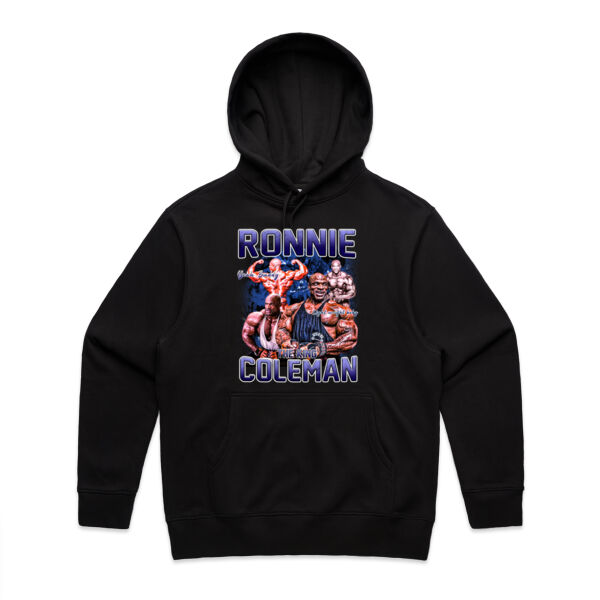 Mens Oversized Heavy Weight Hoodie - Ronnie Coleman Graphic Blue Thumbnail