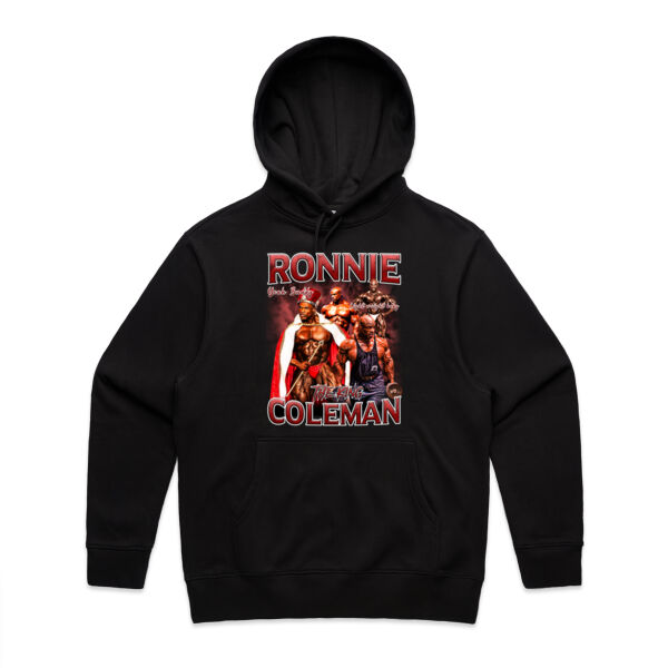 Mens Oversized Heavy Weight Hood - Ronnie Coleman Graphic Red Thumbnail