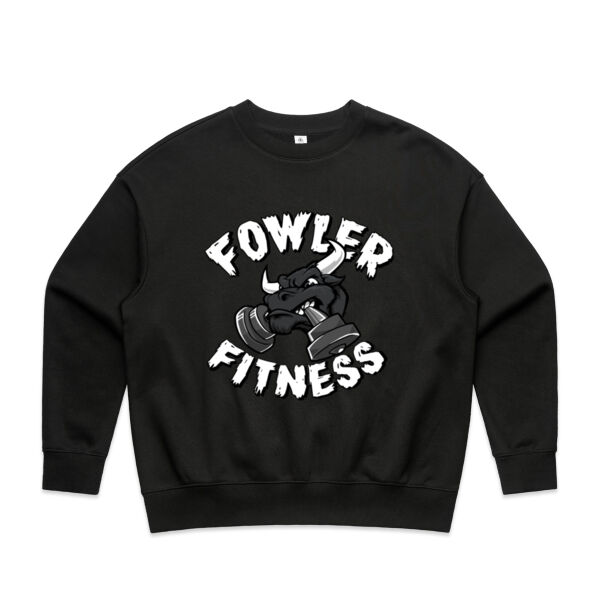 Womens Oversized Heavy Weight Crew - Bull Graphic Thumbnail