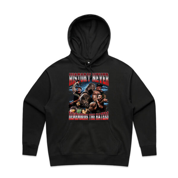 Womens Oversized Heavy Weight Hood - History Never Remembers The Haters  Thumbnail