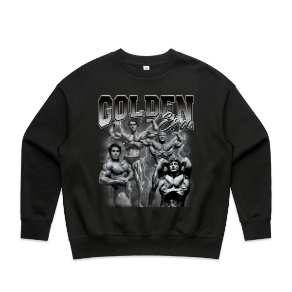 Womens Oversized Heavy Weight Crew -B & W Golden Era  Thumbnail